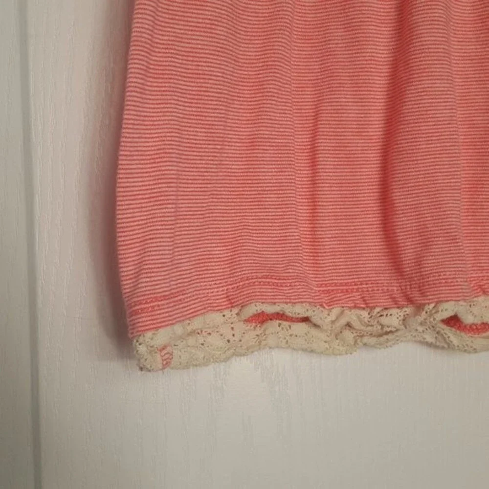 Tucker + Tate Pink Striped Baby Doll Shirt Lace